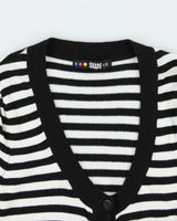 Vintage Y2k 2000s SWS Striped Short Sleeve Cardigan - L