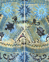 Vintage 1990s Bellisima Women's Wool Blend Embellished Aztec Patterned Funnel Neck Zip-Up Cardigan - M