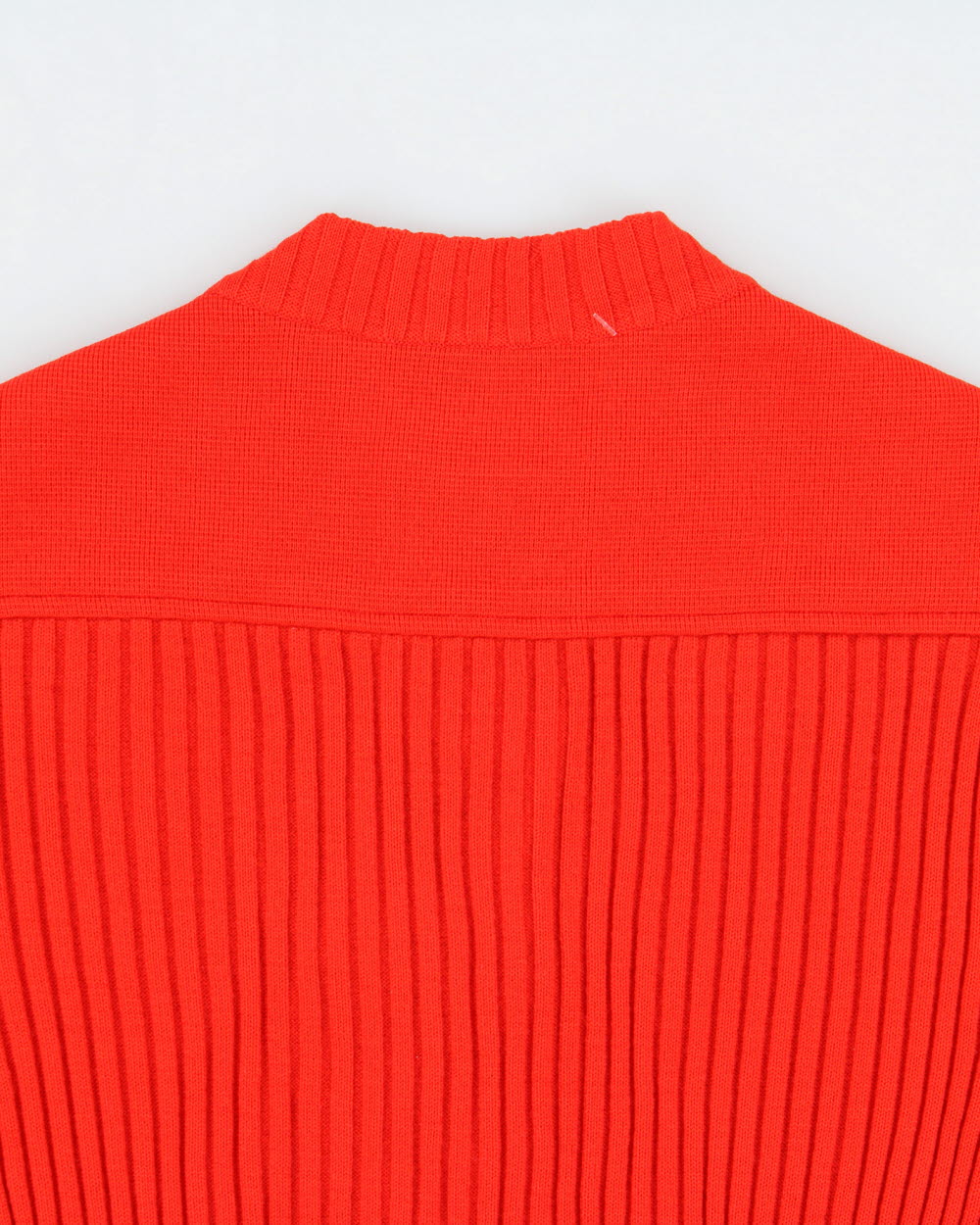 Vintage 1960s Gino Paoli Half Button Ribbed Wool Made In Italy Short Sleeve Jumper - M