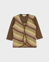 Vintage 1990s My Feno Stripe Sparkly Knit 2-piece Cami &amp; Cardigan - S