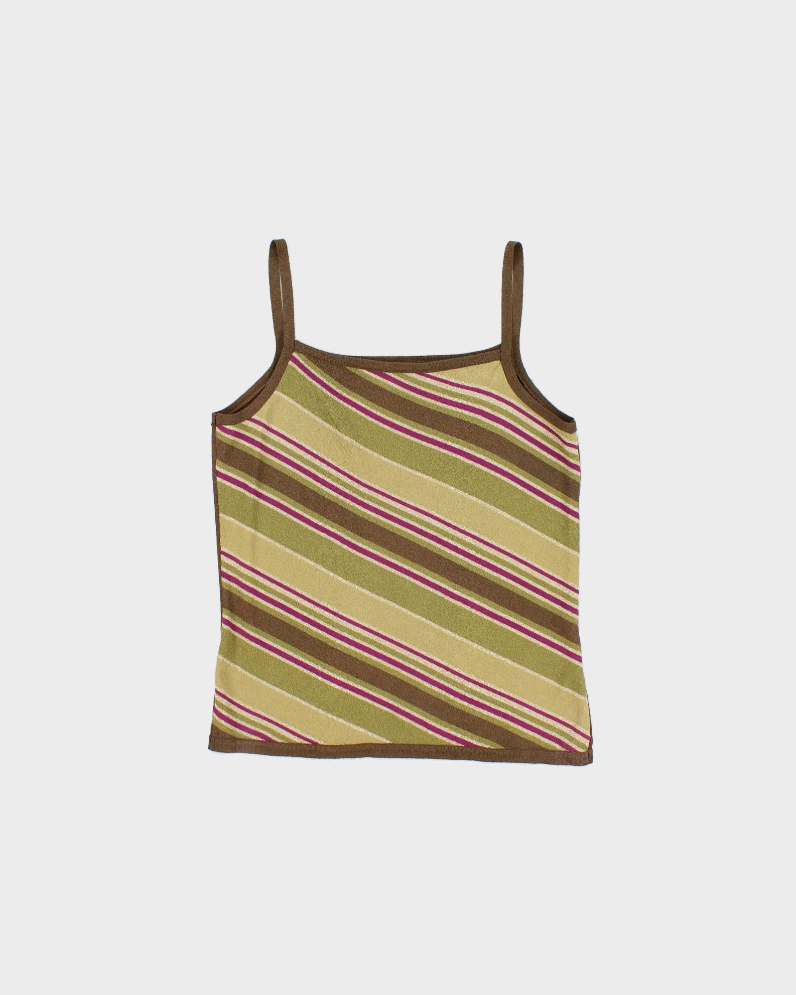 Vintage 1990s My Feno Stripe Sparkly Knit 2-piece Cami &amp; Cardigan - S
