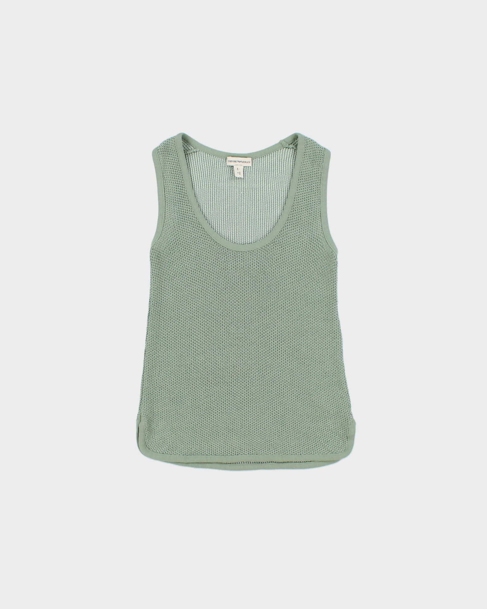 Vintage 2000s Emporio Armani Fine Knit Semi Sheer Top - S