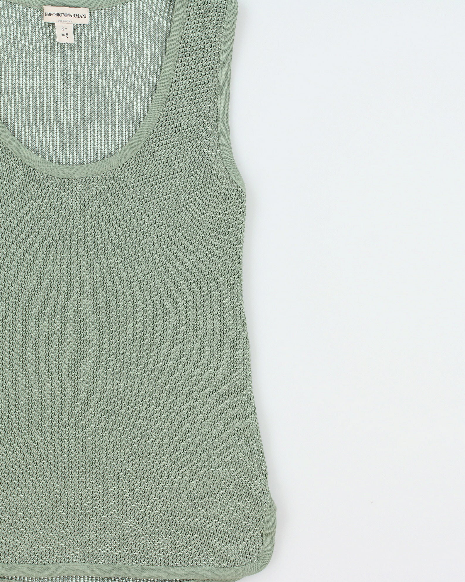 Vintage 2000s Emporio Armani Fine Knit Semi Sheer Top - S