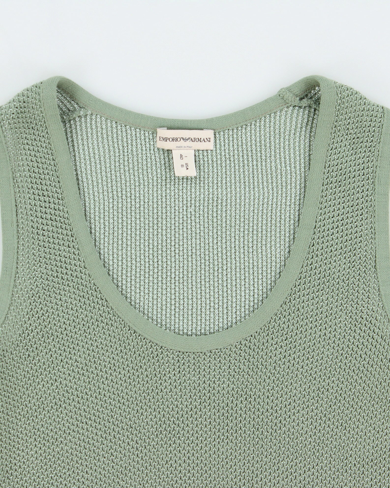 Vintage 2000s Emporio Armani Fine Knit Semi Sheer Top - S
