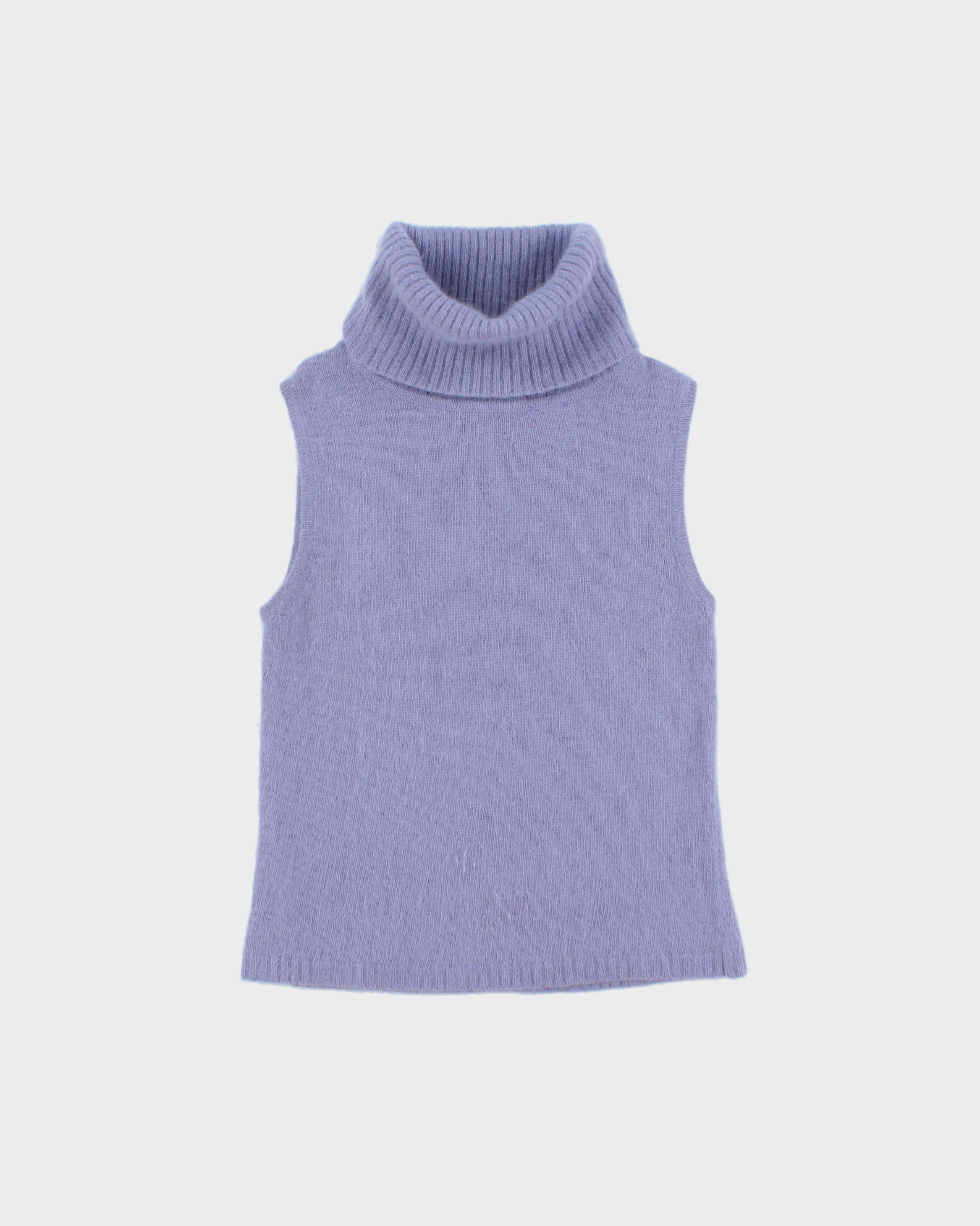 Vintage 1990s Dynamite Angora &amp; Wool Blend Roll Neck Sleeveless Jumper - M
