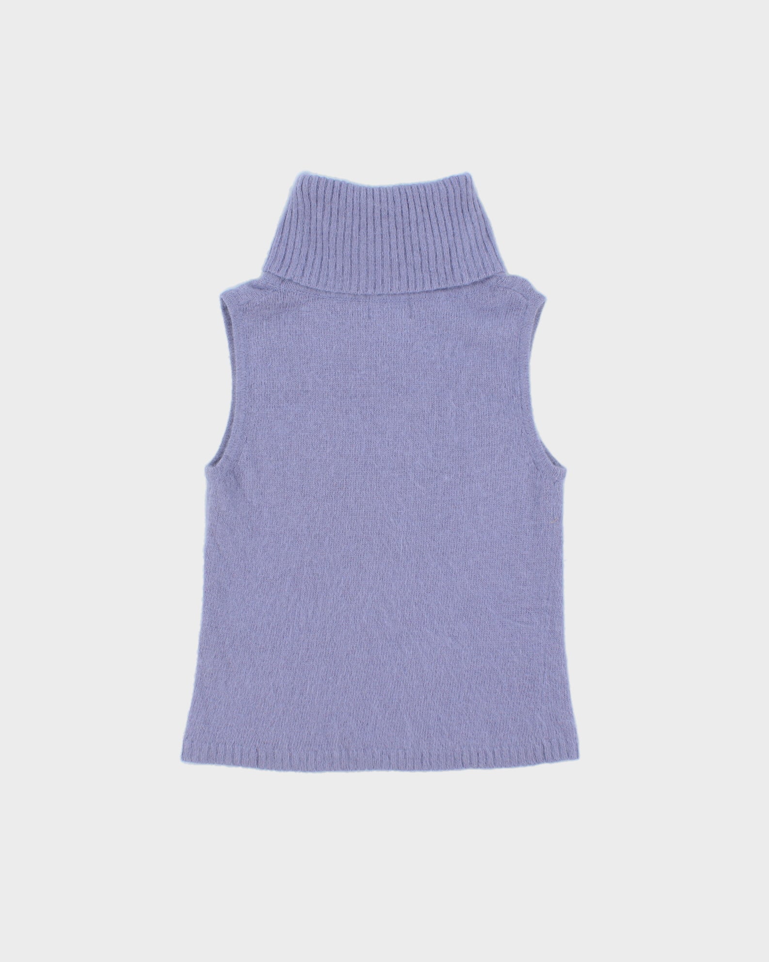Vintage 1990s Dynamite Angora &amp; Wool Blend Roll Neck Sleeveless Jumper - M