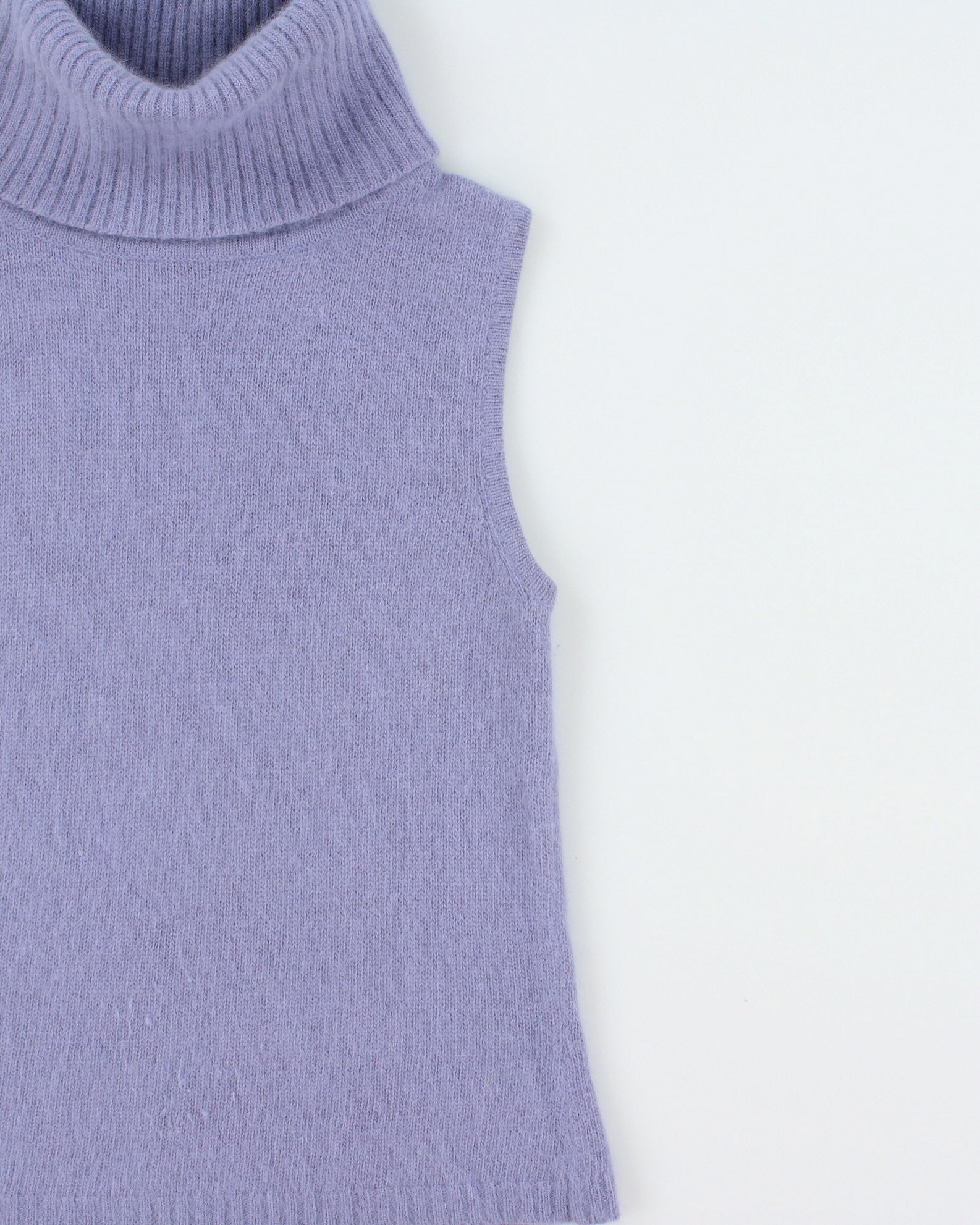 Vintage 1990s Dynamite Angora &amp; Wool Blend Roll Neck Sleeveless Jumper - M