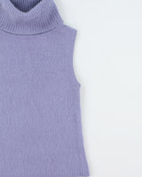 Vintage 1990s Dynamite Angora &amp; Wool Blend Roll Neck Sleeveless Jumper - M