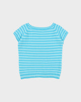 Vintage 1990s Brody Stripe Angora &amp; Wool Blend Short Sleeve Boat Neck Jumper - M
