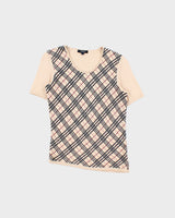 Vintage 2000s Burberry Nova Check Short Sleeve Jumper - S