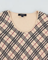Vintage 2000s Burberry Nova Check Short Sleeve Jumper - S