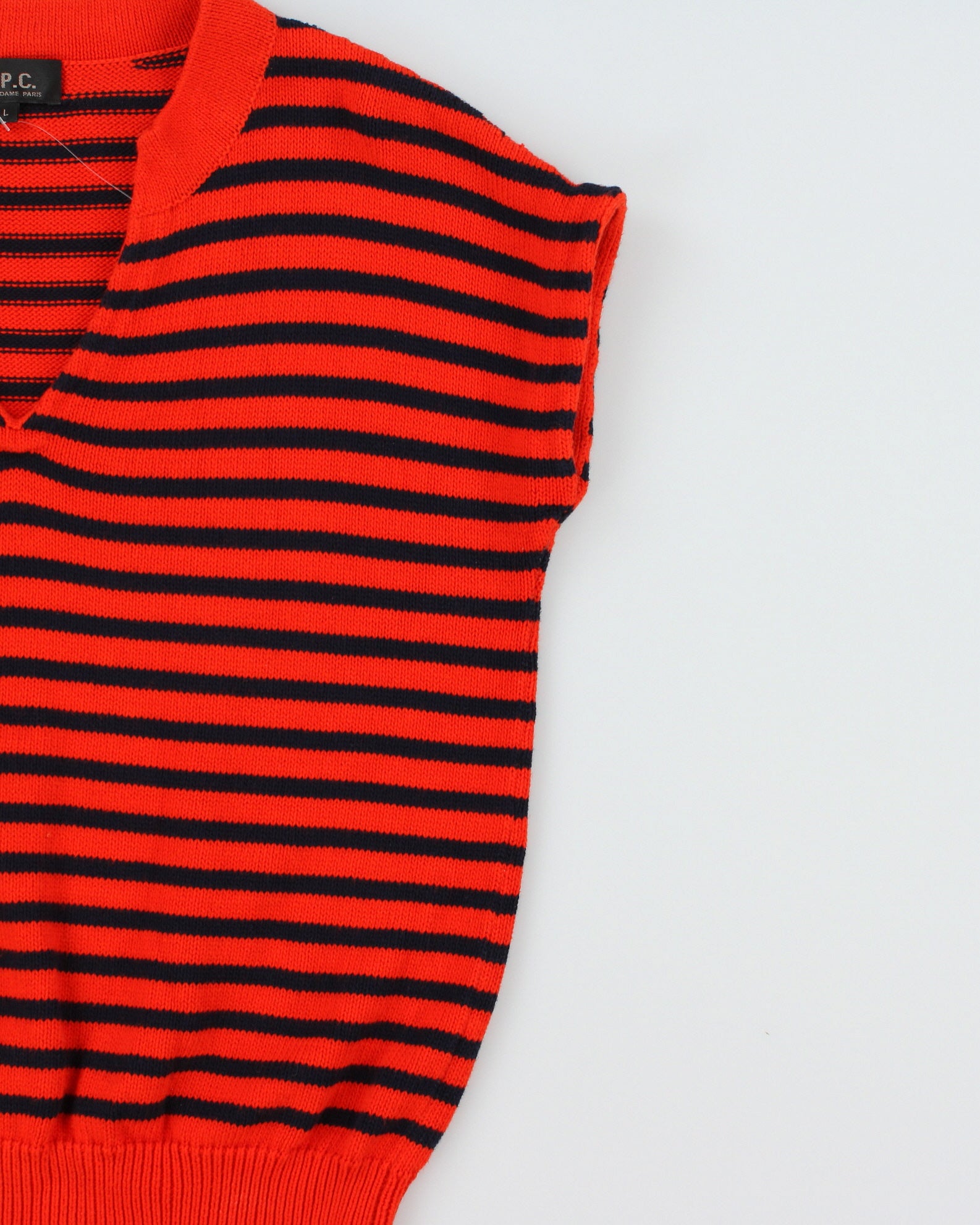 Vintage A.P.C Striped Knit Sleeveless Jumper - L