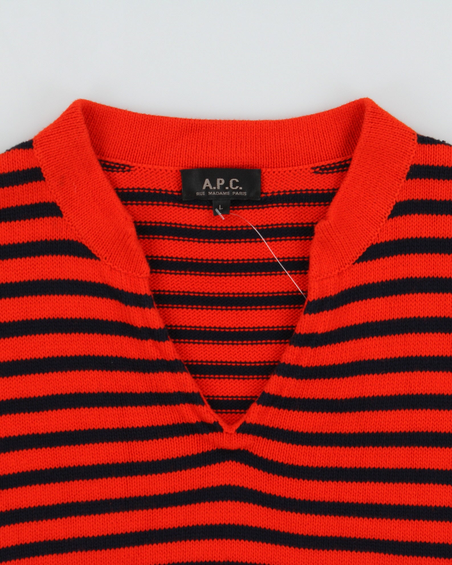 Vintage A.P.C Striped Knit Sleeveless Jumper - L