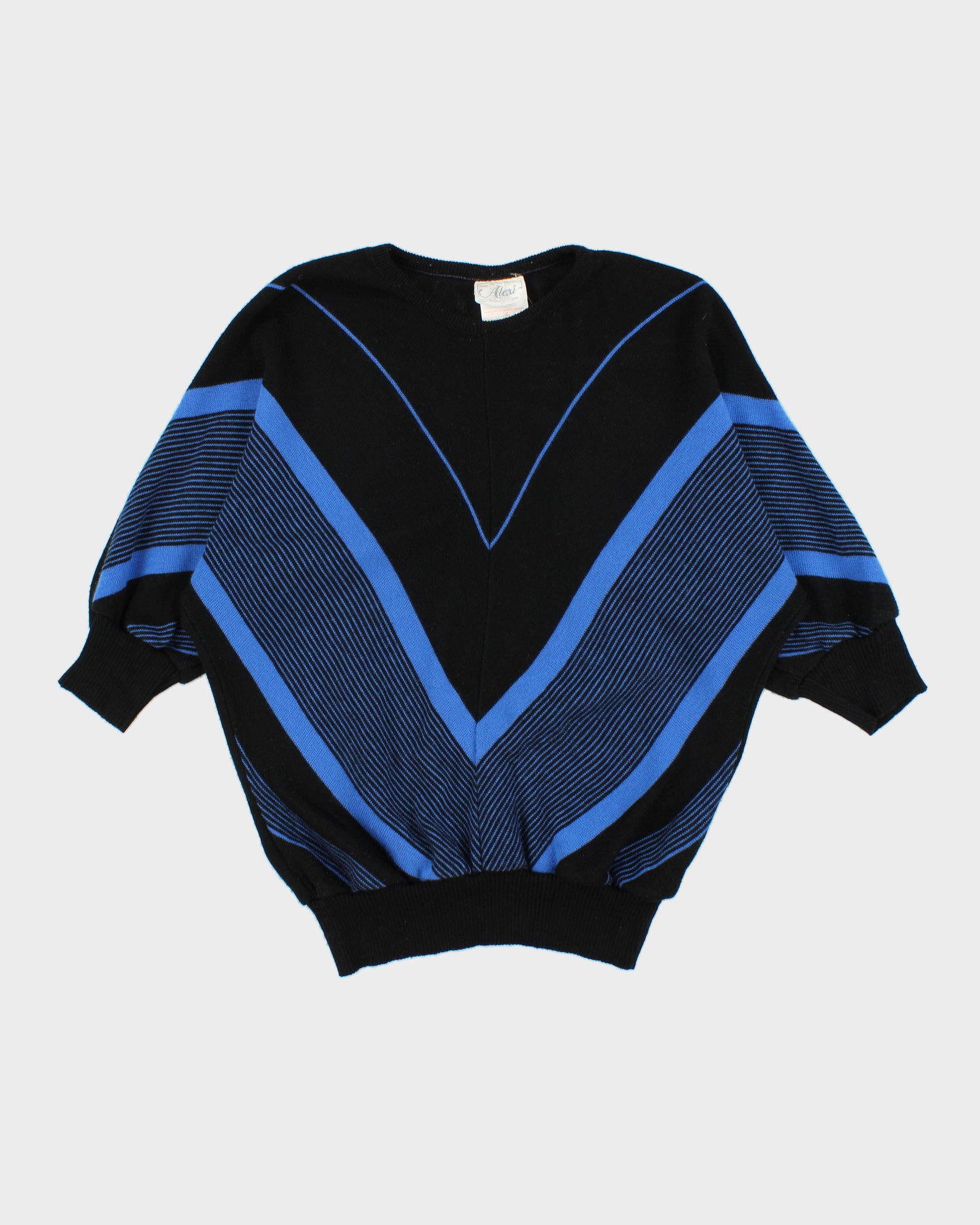 Vintage 1980s Alexi Batwing 3/4 Length Sleeve Jumper - M