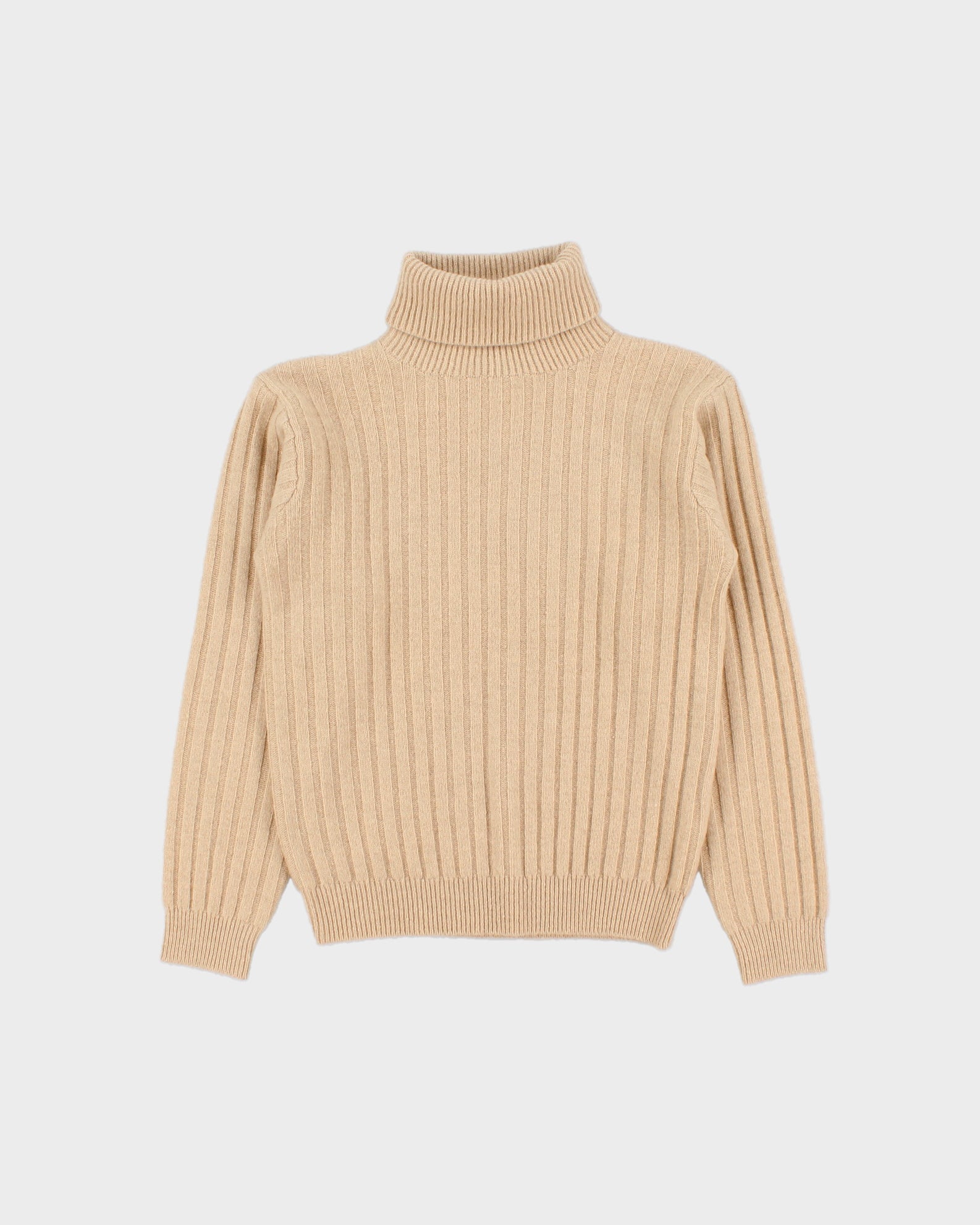 Vintage Y2K 00s Ralph Lauren Women's Ribbed Wool Knit Roll Neck Jumper - XXS