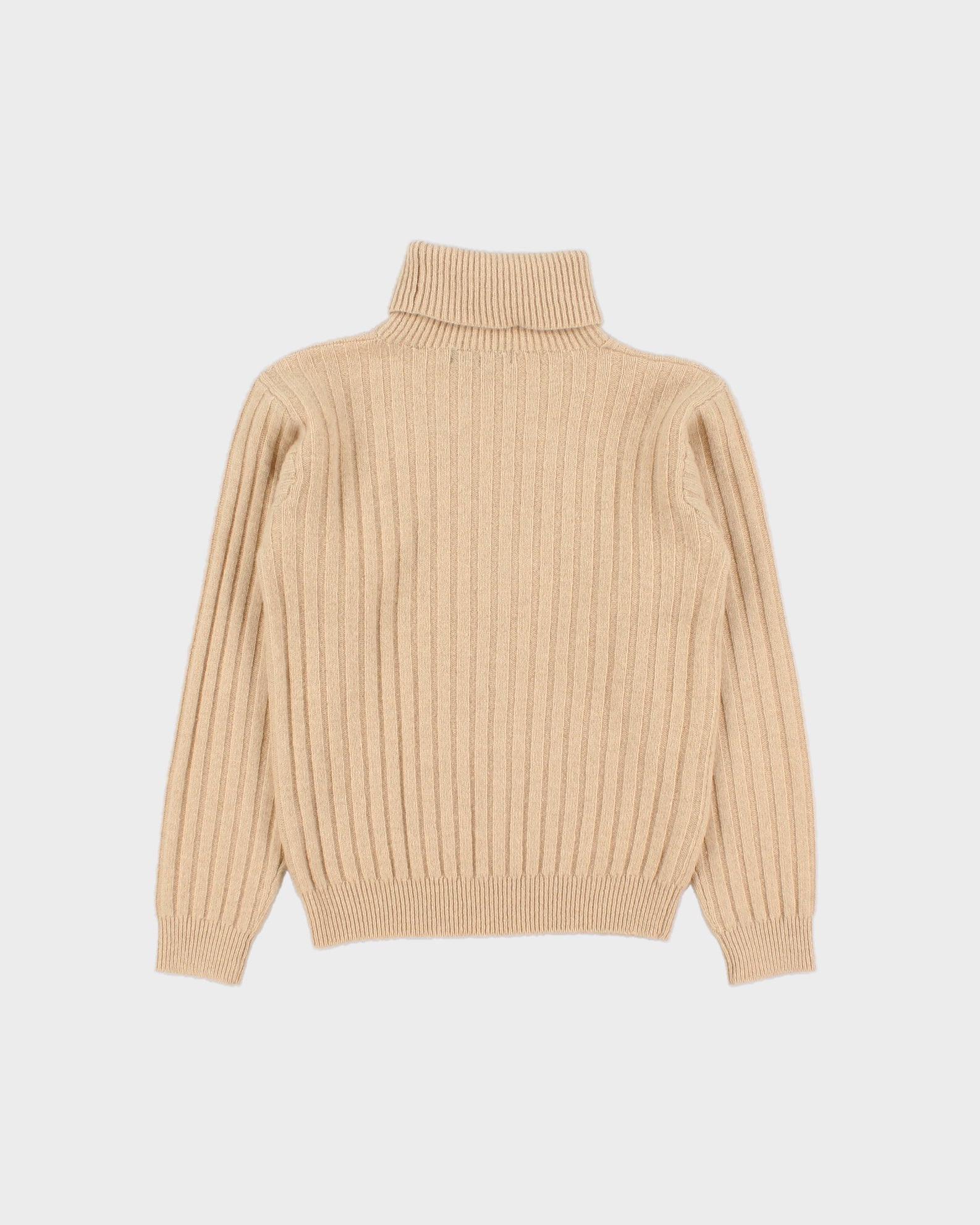 Vintage Y2K 00s Ralph Lauren Women's Ribbed Wool Knit Roll Neck Jumper - XXS
