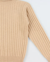 Vintage Y2K 00s Ralph Lauren Women's Ribbed Wool Knit Roll Neck Jumper - XXS