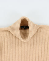 Vintage Y2K 00s Ralph Lauren Women's Ribbed Wool Knit Roll Neck Jumper - XXS
