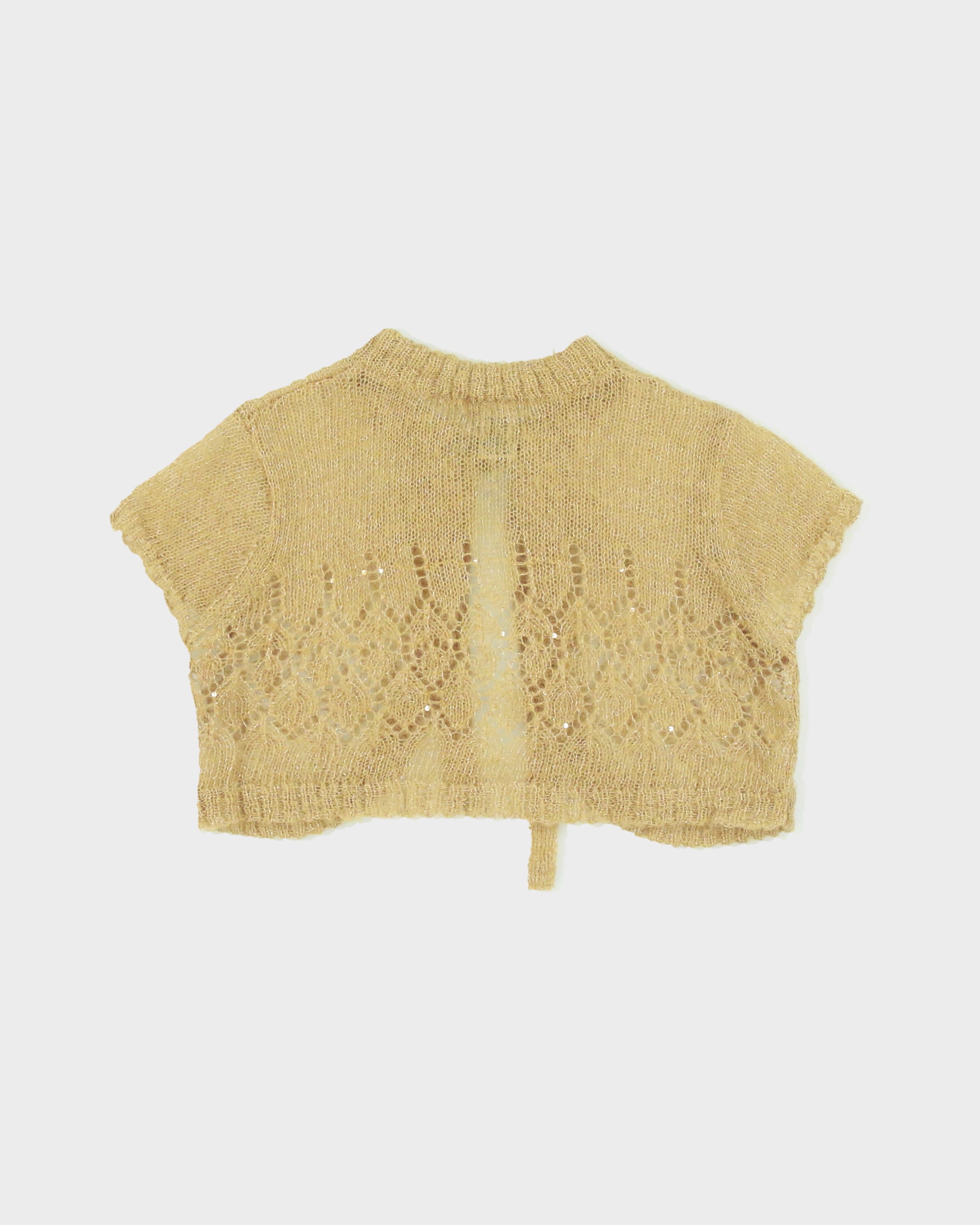 Vintage Y2K 2000s Sharagano Mohair Blend Sparkly Knit Bolero - S