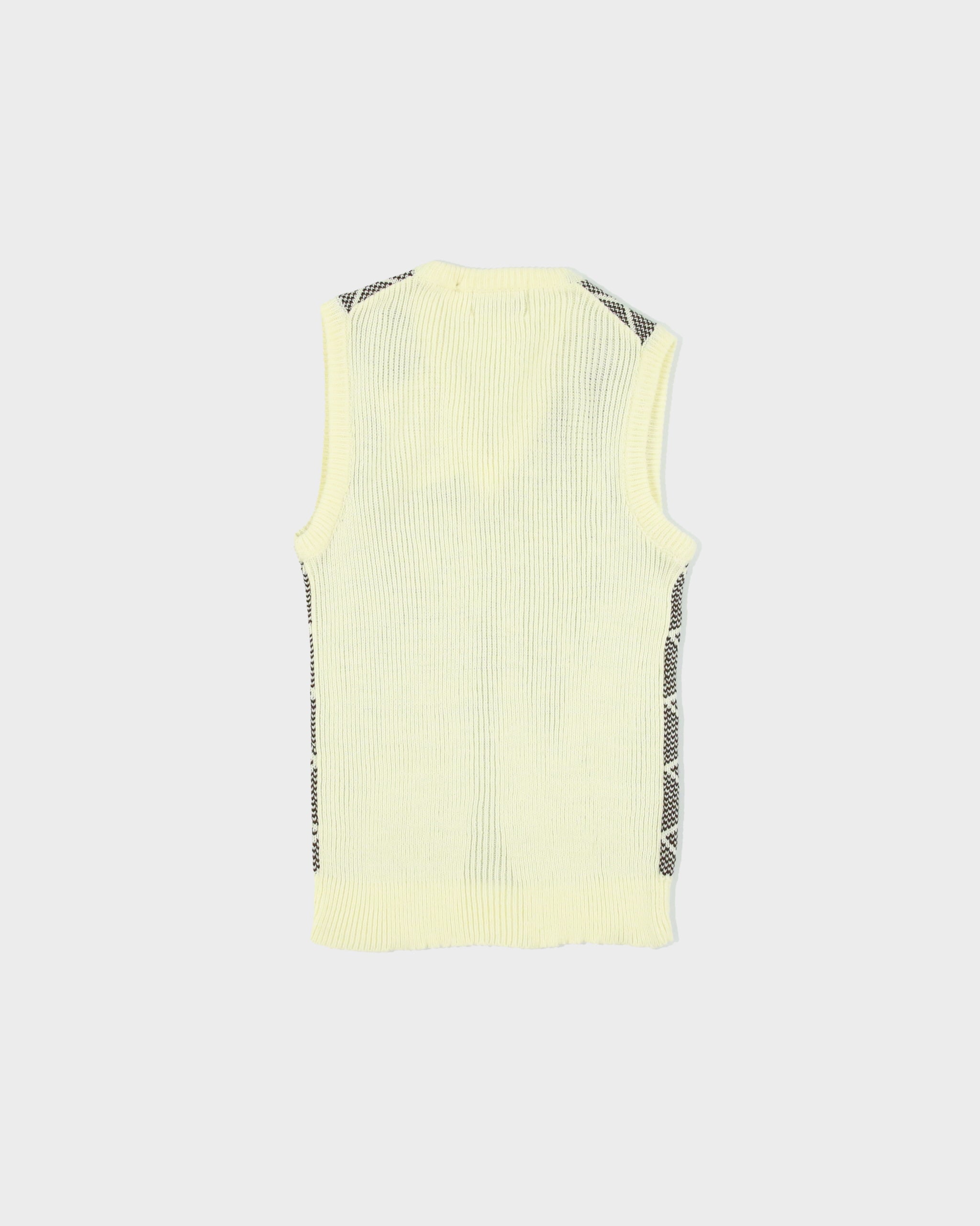 Deadstock 1970s Woodwards V-neck Pattern Knit Vest - XS