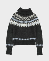 Vintage J. Crew Women's Fair Isle Mohair Wool Chunky Knit Roll Neck Jumper - S