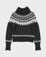 Vintage J. Crew Women's Fair Isle Mohair Wool Chunky Knit Roll Neck Jumper - S