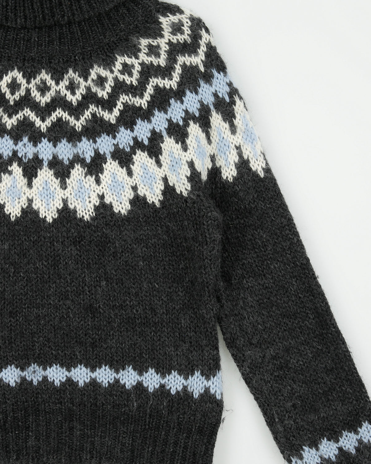 Vintage J. Crew Women's Fair Isle Mohair Wool Chunky Knit Roll Neck Jumper - S
