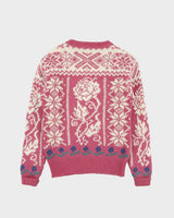 Vintage 1990s Woolrich Women's Hot Pink Fair Isle Wool Mohair Chunky Crewneck Knit Jumper - S
