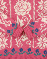Vintage 1990s Woolrich Women's Hot Pink Fair Isle Wool Mohair Chunky Crewneck Knit Jumper - S