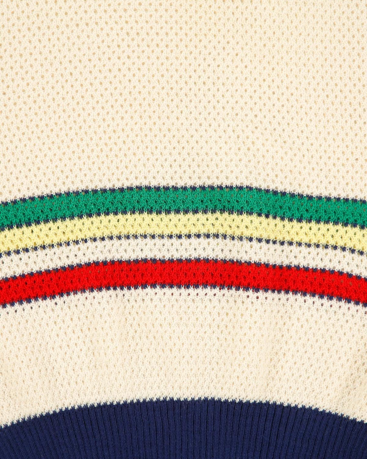 Vintage 1970s Mario Romano Women's Striped Wool Open-Knit Sweater Vest - S
