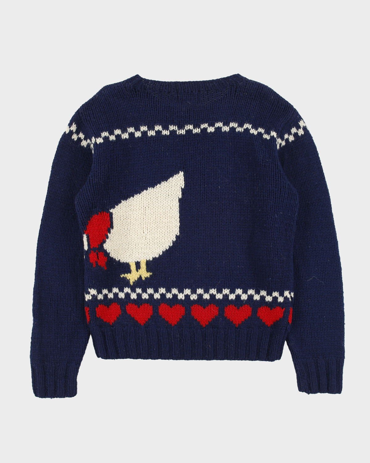 Vintage 1980s Woolrich Women's Wool Geese Chunky Knit Crewneck Jumper - L
