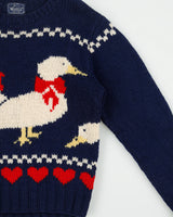 Vintage 1980s Woolrich Women's Wool Geese Chunky Knit Crewneck Jumper - L