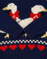 Vintage 1980s Woolrich Women's Wool Geese Chunky Knit Crewneck Jumper - L