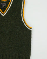 Vintage Y2K 00s Abercrombie &amp; Fitch Women's Shetland Wool Chunky V-Neck Tank Knit Sweater Vest - L