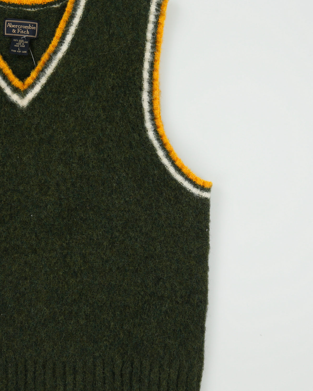 Vintage Y2K 00s Abercrombie &amp; Fitch Women's Shetland Wool Chunky V-Neck Tank Knit Sweater Vest - L