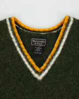 Vintage Y2K 00s Abercrombie &amp; Fitch Women's Shetland Wool Chunky V-Neck Tank Knit Sweater Vest - L