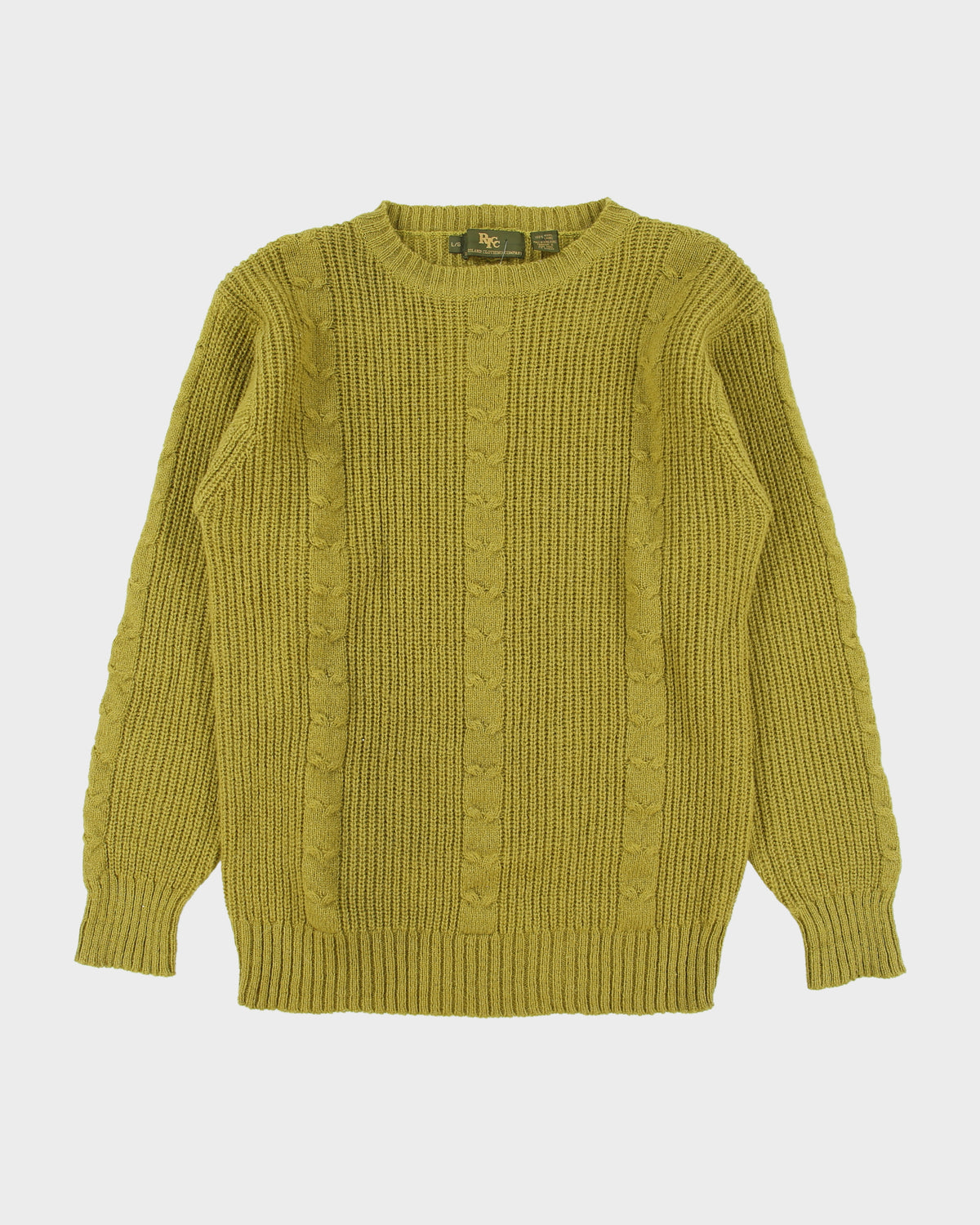 Vintage 1990s Island Clothing Company Wool Cable Knit Jumper - L