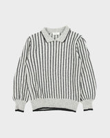 Vintage King Sheep Angora Blend Collared Ribbed Knit Jumper - S