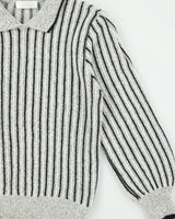 Vintage King Sheep Angora Blend Collared Ribbed Knit Jumper - S