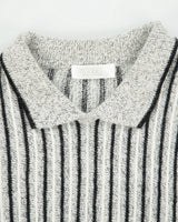Vintage King Sheep Angora Blend Collared Ribbed Knit Jumper - S