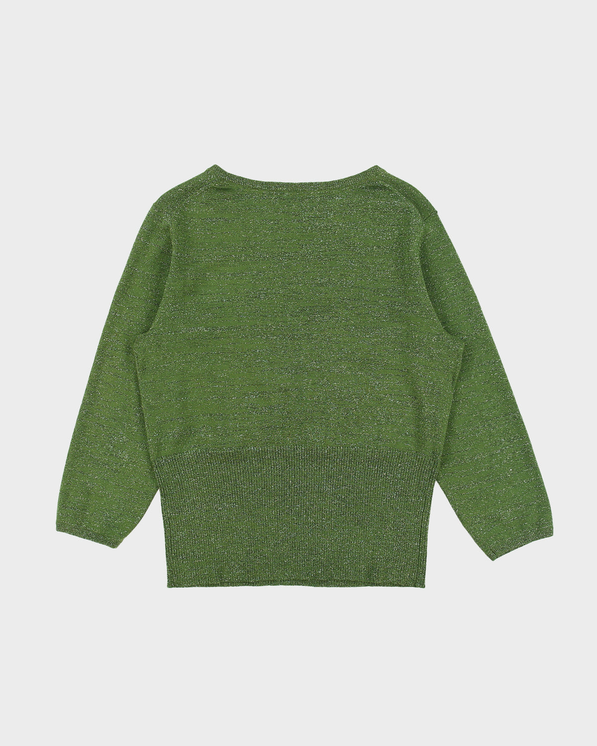 Vintage Y2K 00s Hillard &amp; Hanson Glitter Faux Wrap 3/4 Length Sleeve Knit Top - XL