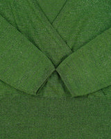 Vintage Y2K 00s Hillard &amp; Hanson Glitter Faux Wrap 3/4 Length Sleeve Knit Top - XL