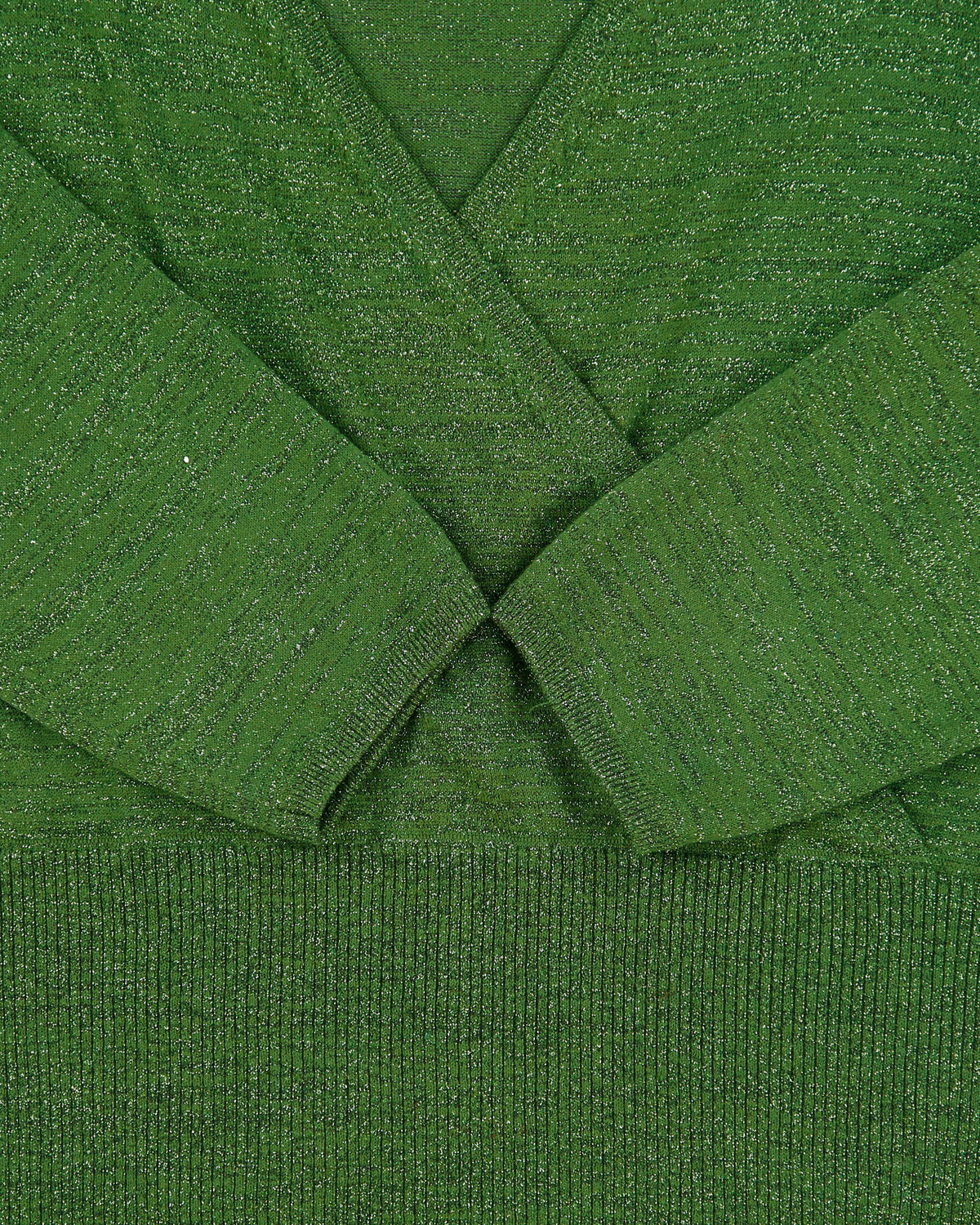 Vintage Y2K 00s Hillard &amp; Hanson Glitter Faux Wrap 3/4 Length Sleeve Knit Top - XL