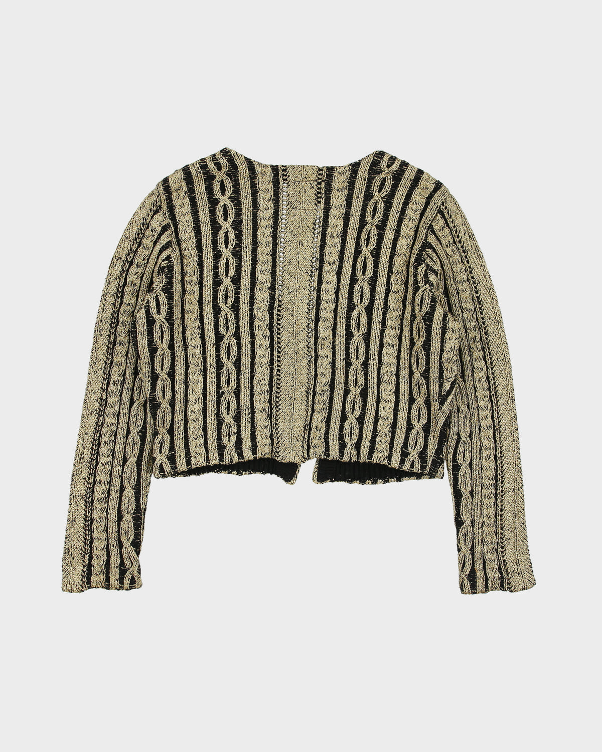 Vintage Y2K 00s Moschino Cheap &amp; Chic Wool Blend Cable Knit Cardigan - M