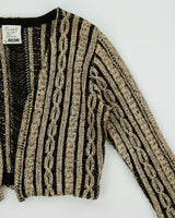 Vintage Y2K 00s Moschino Cheap &amp; Chic Wool Blend Cable Knit Cardigan - M