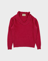 Vintage 1990s Parkhurst Angora &amp; Wool Blend Frill Neck Knit Jumper - M