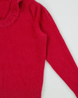 Vintage 1990s Parkhurst Angora &amp; Wool Blend Frill Neck Knit Jumper - M