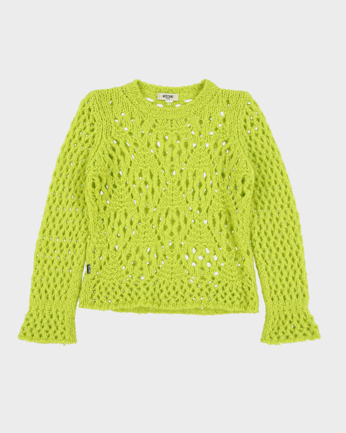 Vintage Y2K 2000s Moschino Jeans Mohair &amp; Wool Blend Open Knit Jumper - M