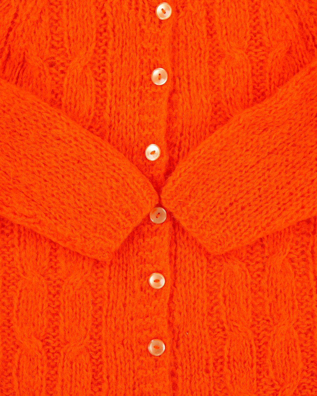 Vintage 1960s Filor Mohair &amp; Wool Bloend Chunky Knit Cardigan - M