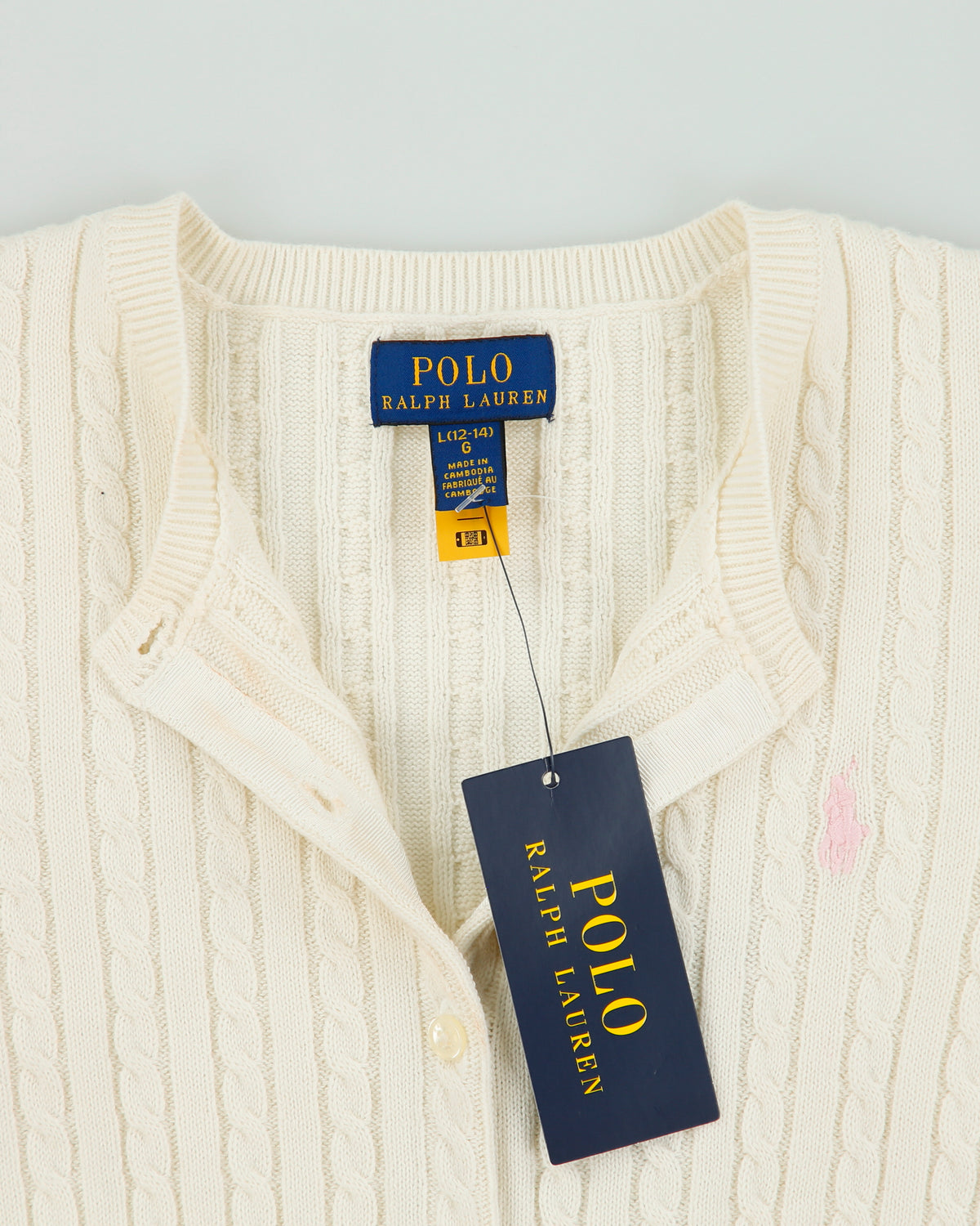 DSWT Polo Ralph Lauren Cable Knit Cropped Cardigan - XS